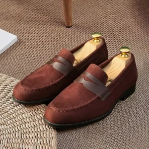 Walmer Dark Brown Suede Penny Loafer